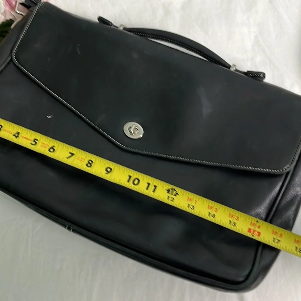 Vintage Y2K Coach Metro Unisex Large Black Leather Briefcase Laptop Bag